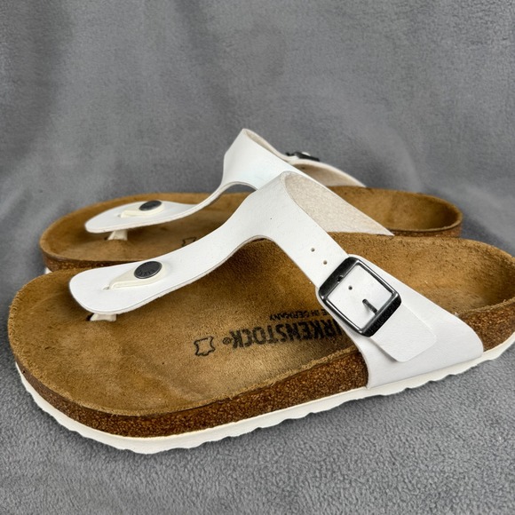 Birkenstock Shoes - Birkenstock Gizeh White Birko-Flor Thong Sandals Womens 38 L7 M5 Made in Germany